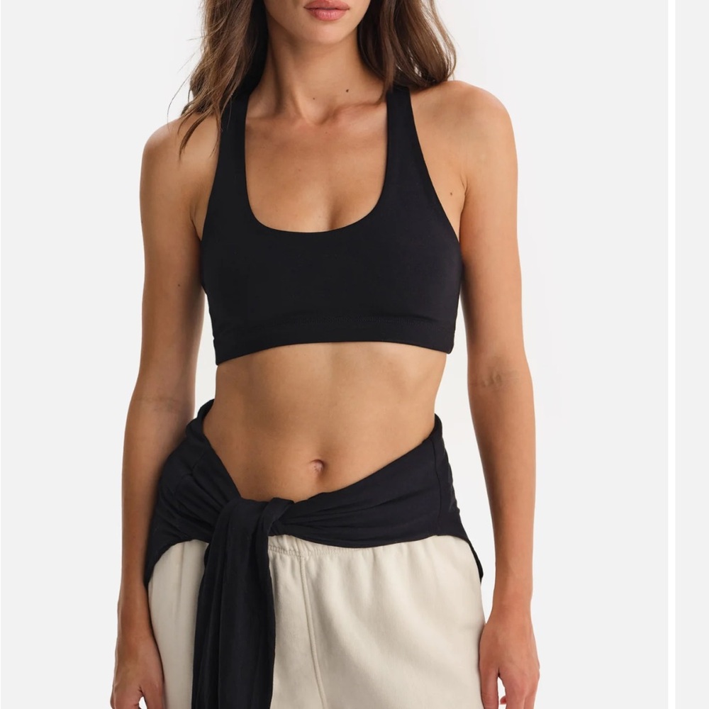 Mate the Label Organic Coton Black Sports Bra